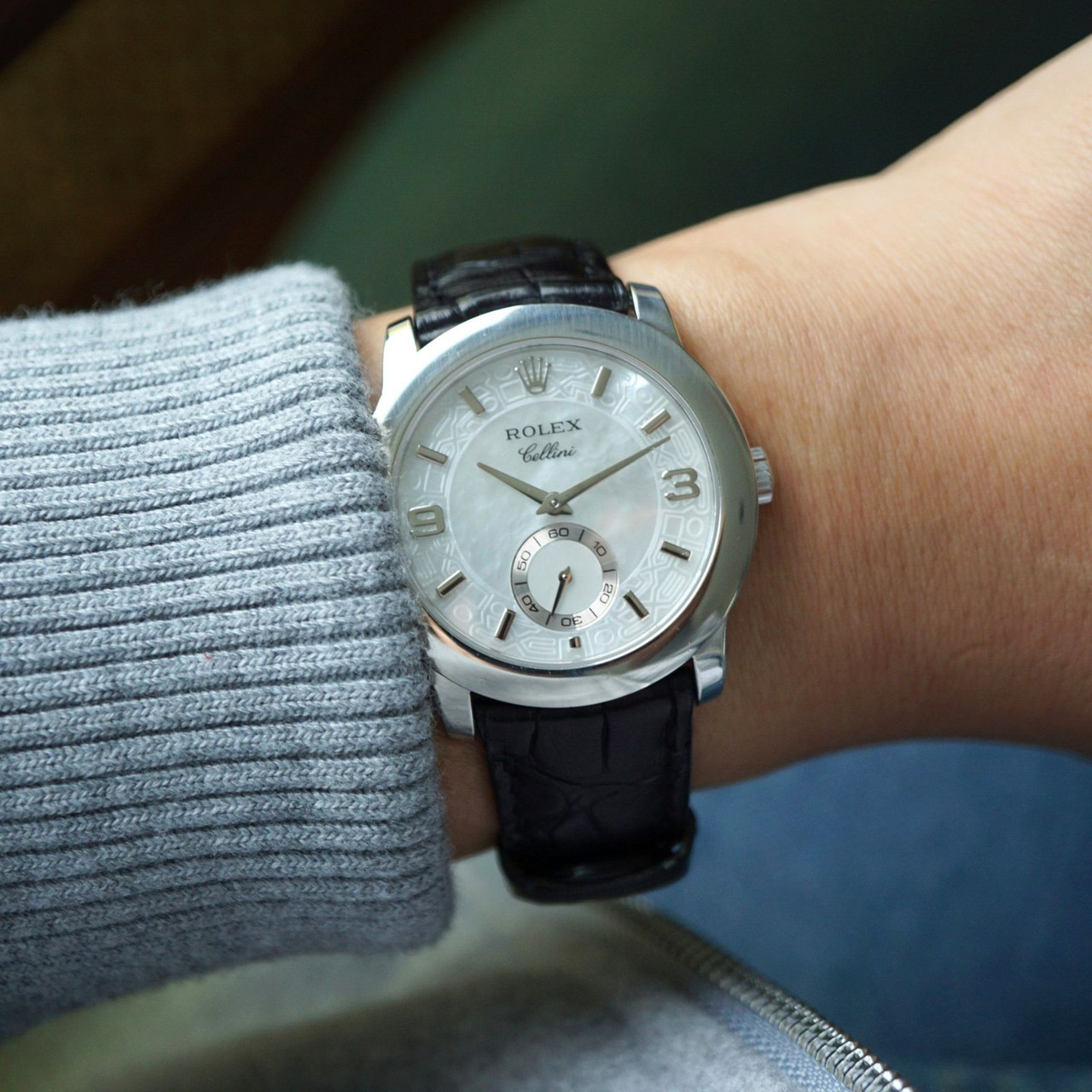 Rolex Cellini Ref. 5240 Platinum Deployment Mother of Pearl 2001