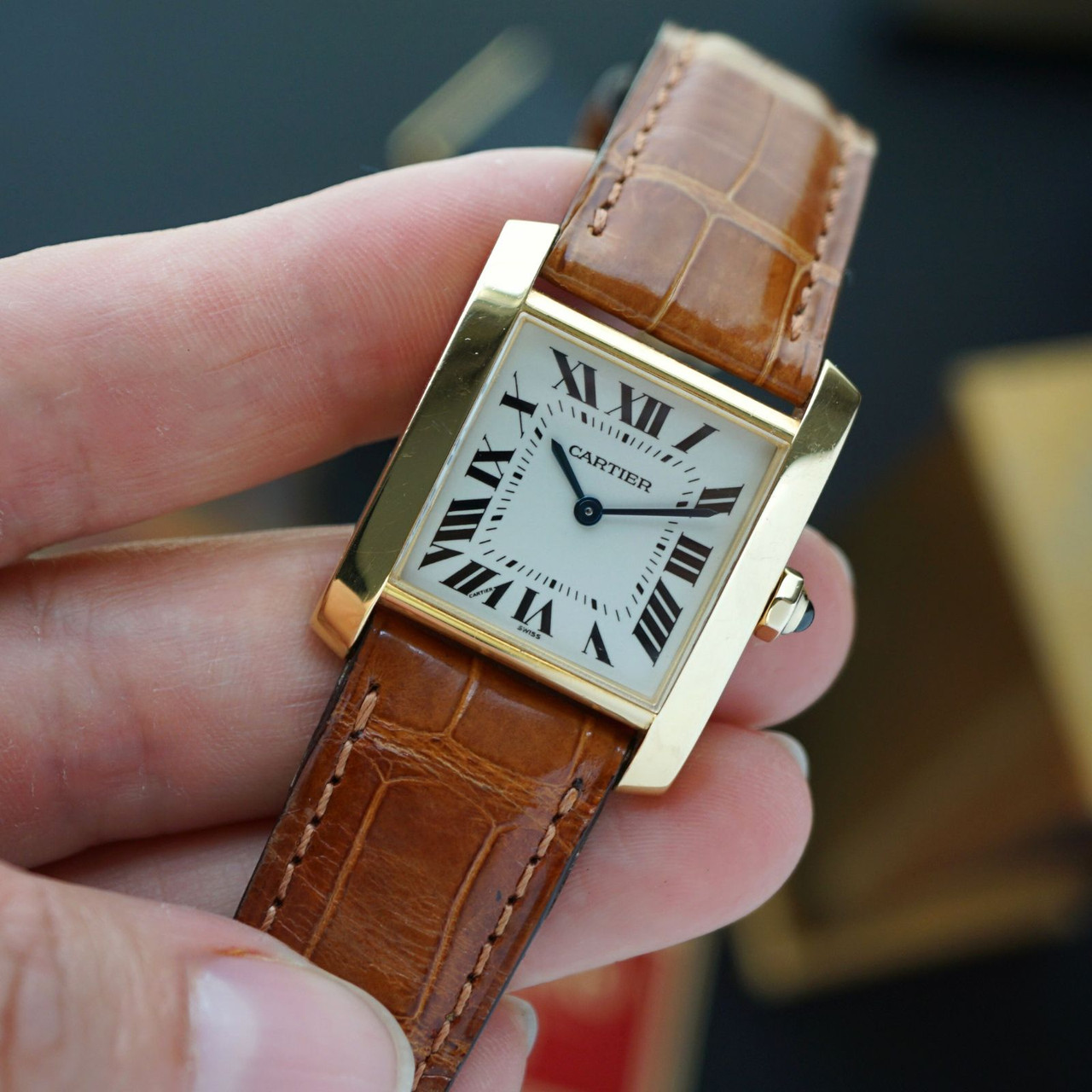 Cartier Tank Française Ref. 1821 Medium 18k Gold 2000s