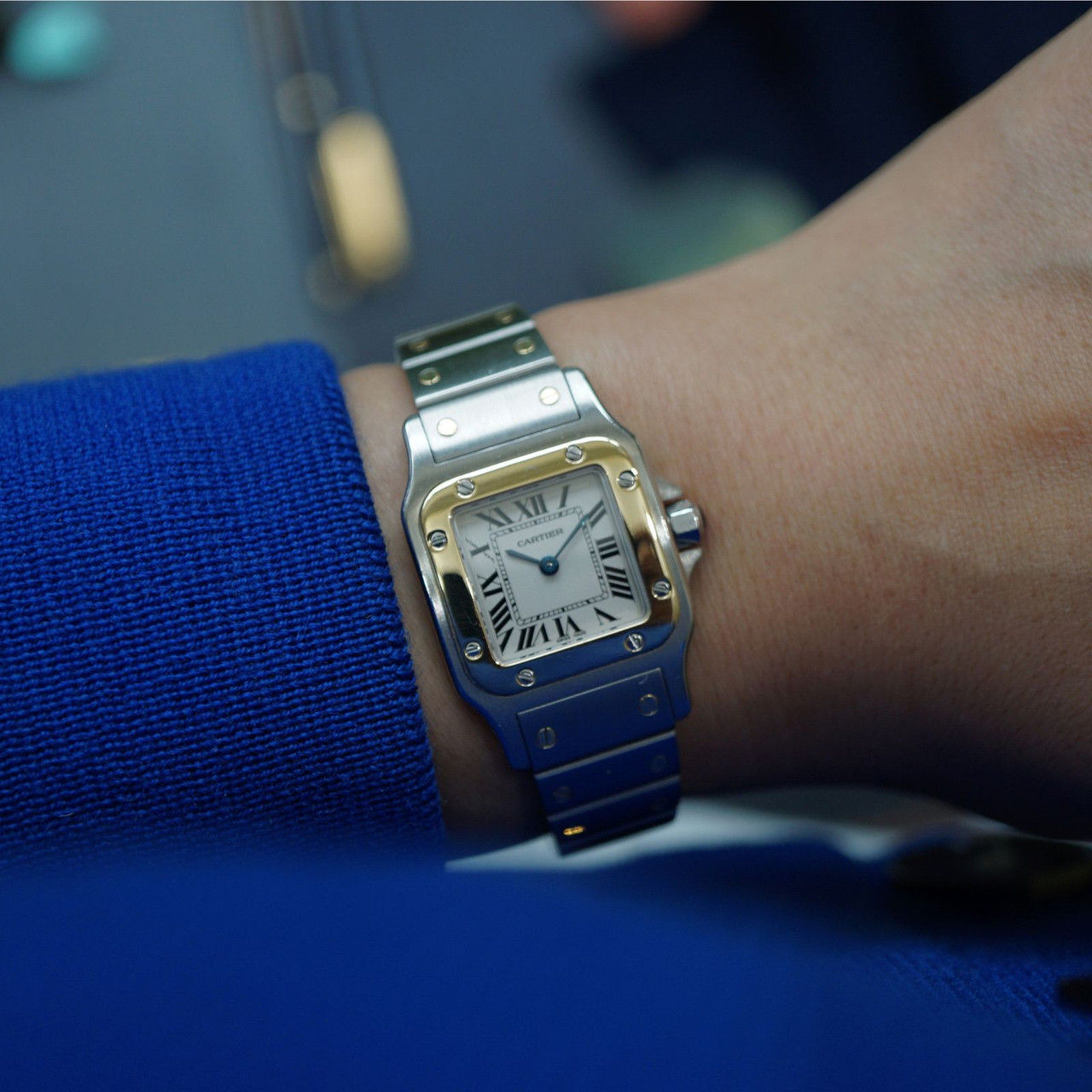 Cartier Santos Galbee Ref. 1567 Steel & 18k Yellow Gold Womens 2000s