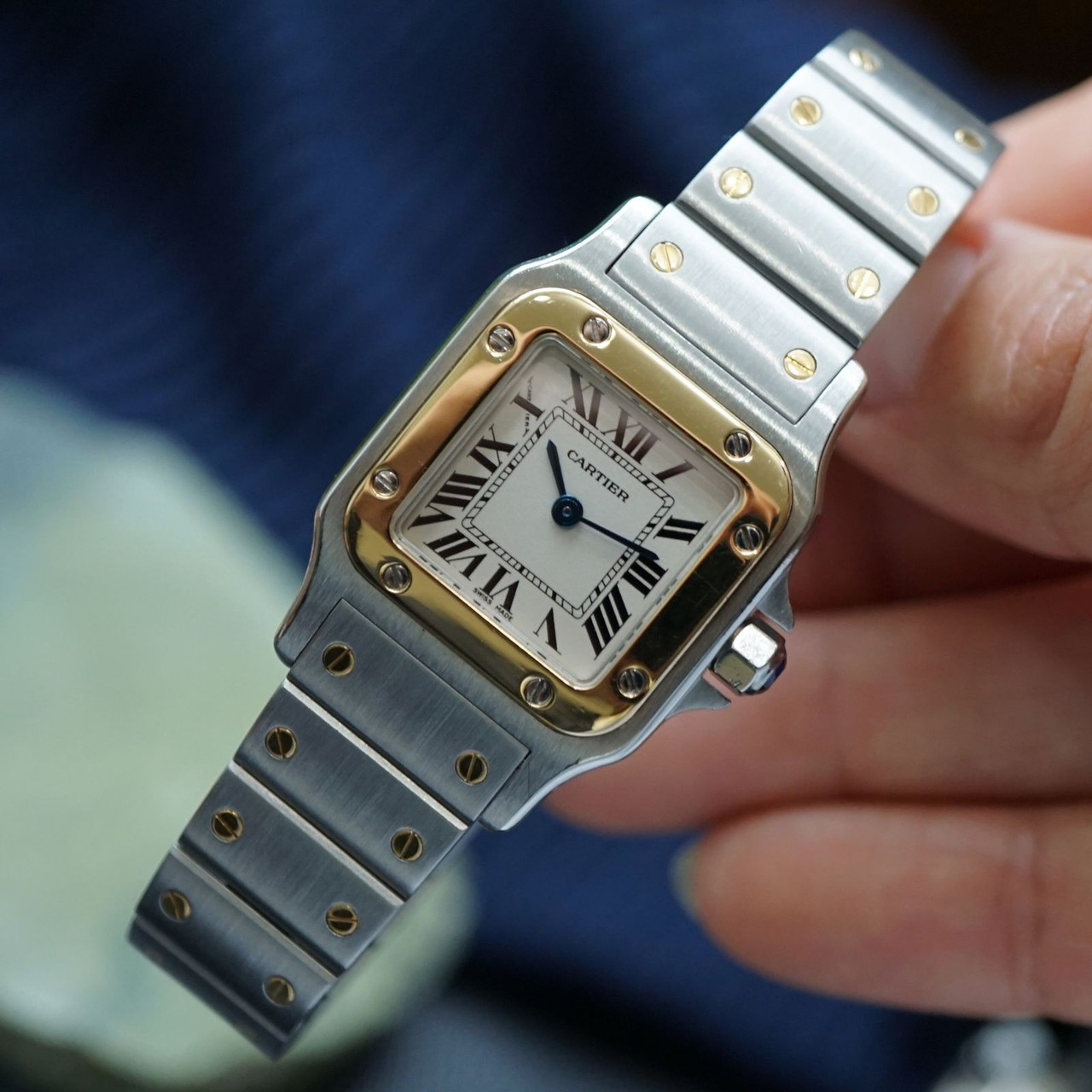 Cartier Santos Galbee Ref. 1567 Steel & 18k Yellow Gold Womens 2000s