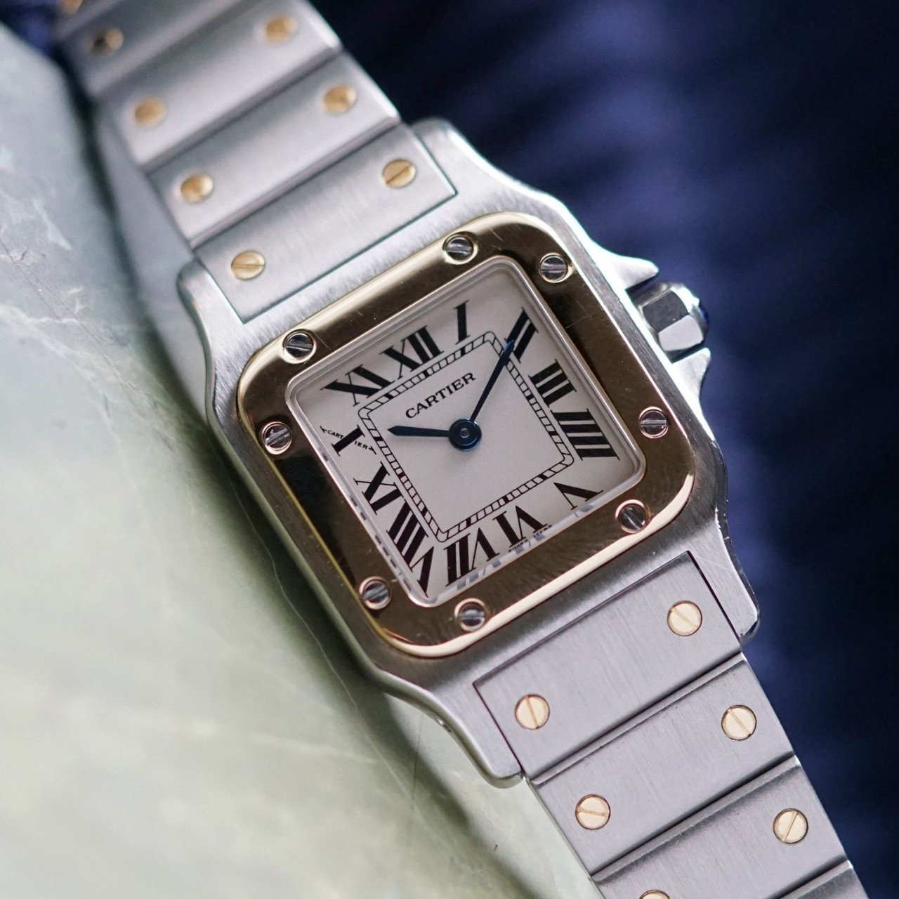 Cartier Santos Galbee Ref. 1567 Steel & 18k Yellow Gold Womens 2000s