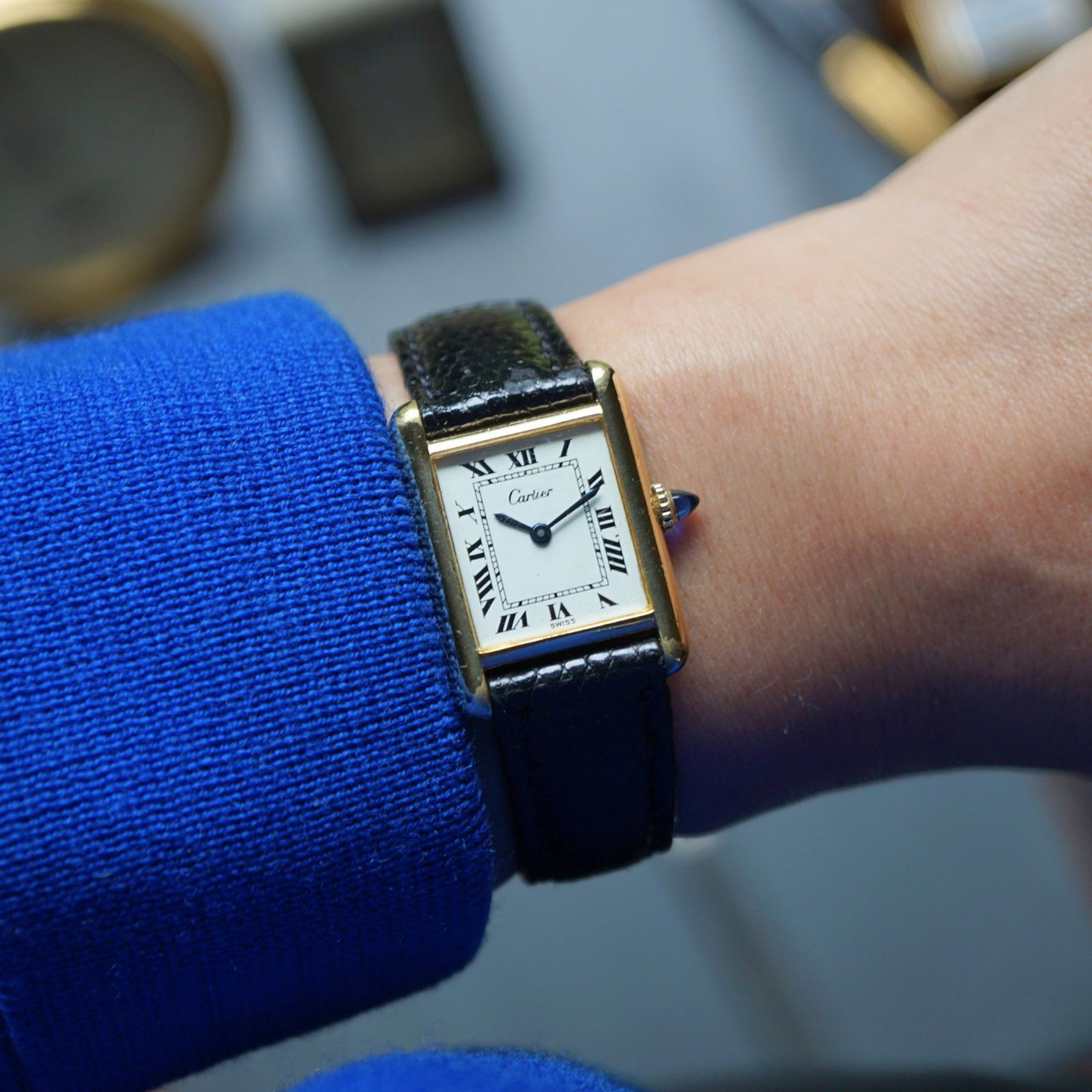 カルティエ　プレート Cartier Vintage Tank Plaque Gold-Plated 1970s