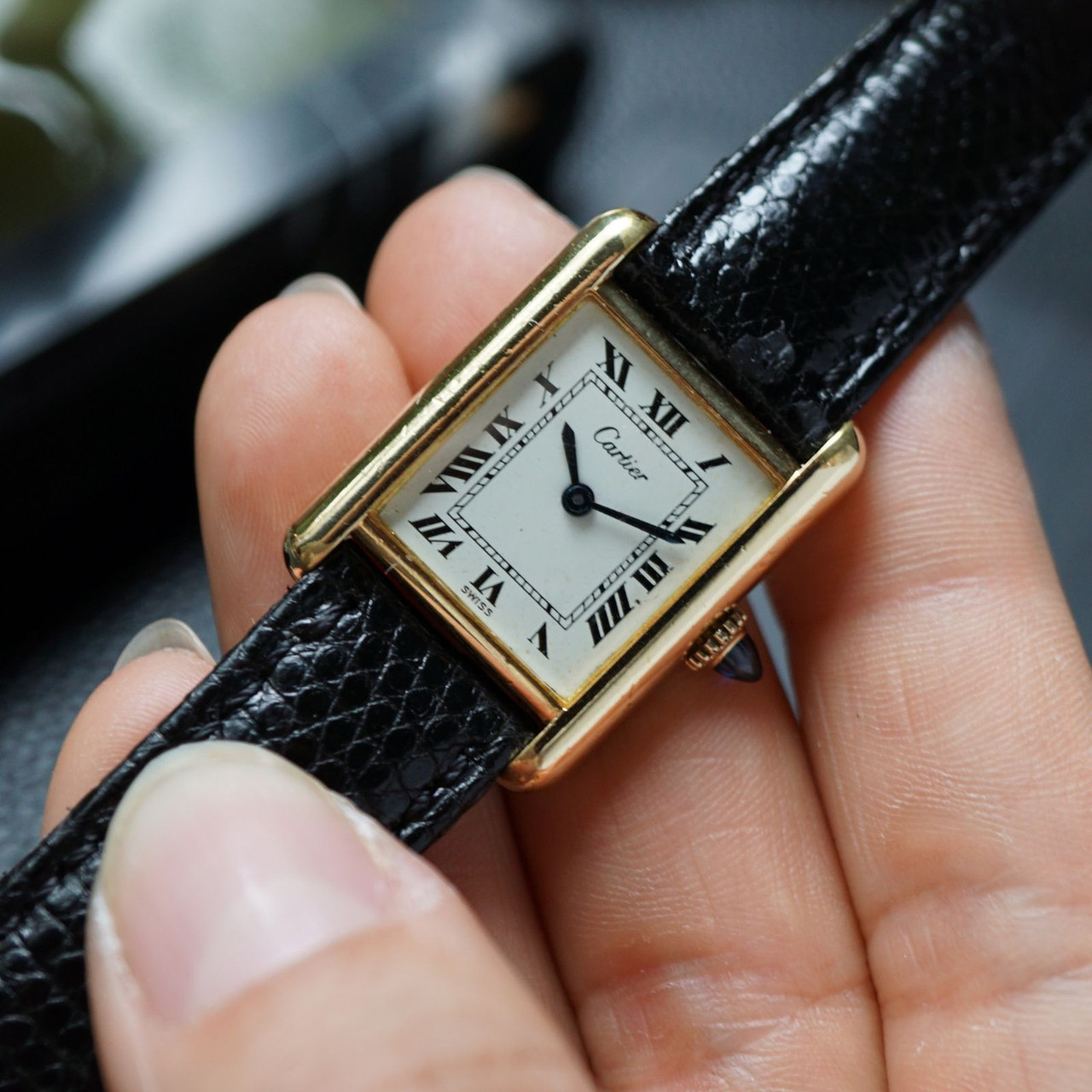 Cartier Vintage Tank Plaque Gold-Plated 1970s