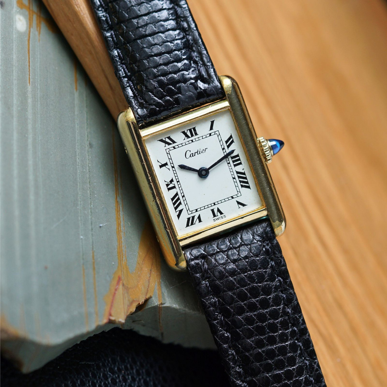 Cartier Vintage Tank Plaque Gold-Plated 1970s