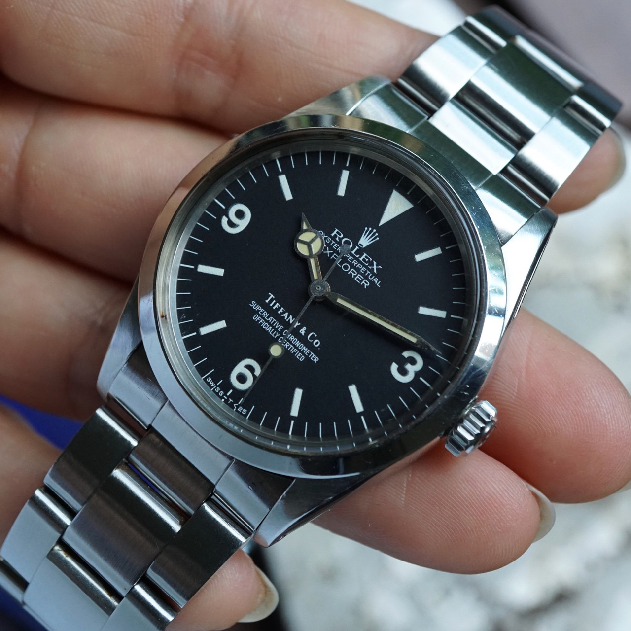ROLEX 1016 EXPLORER l TIFFANY & CO RARE STAINLESS STEEL AUTOMATIC