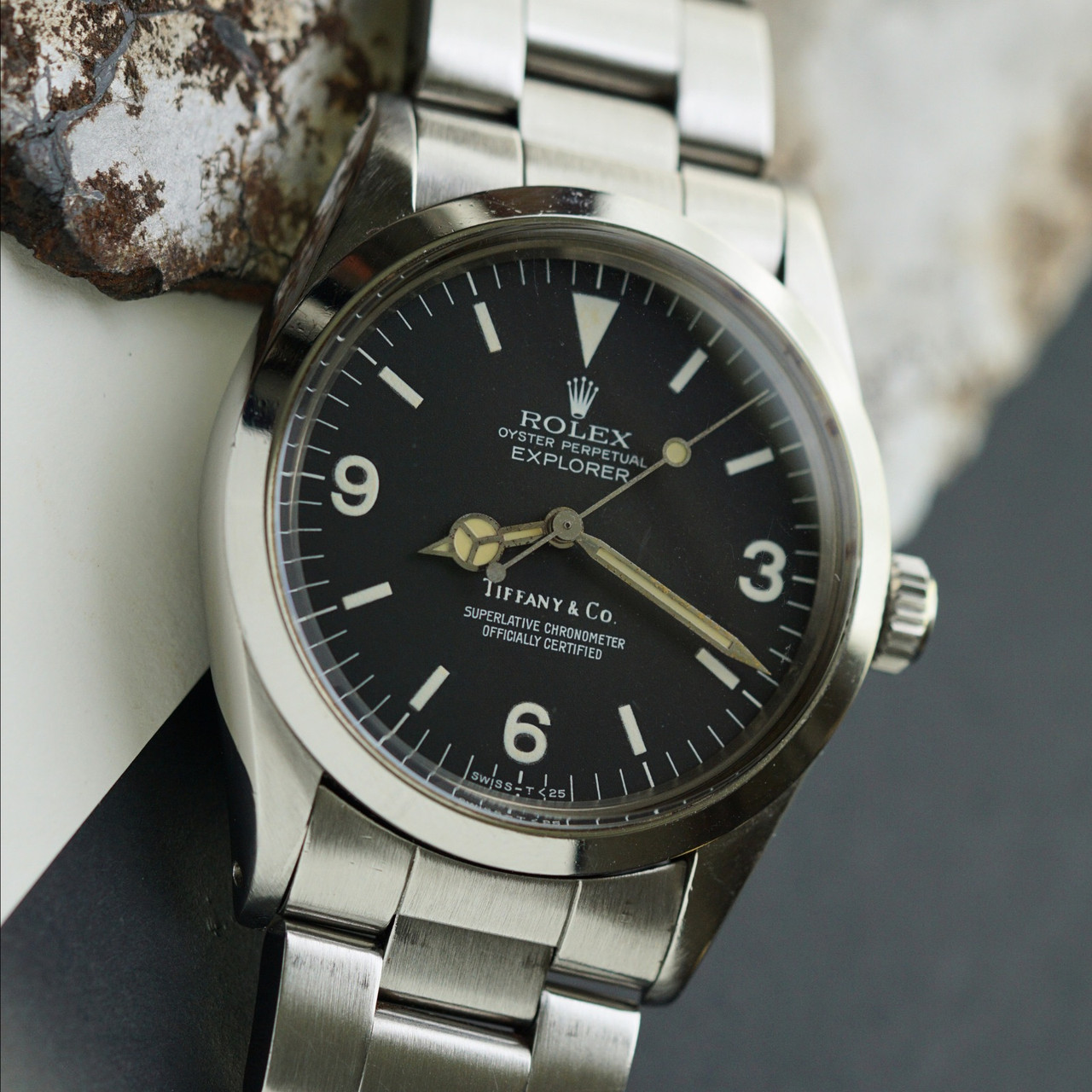 ROLEX 1016 EXPLORER l TIFFANY & CO RARE STAINLESS STEEL AUTOMATIC