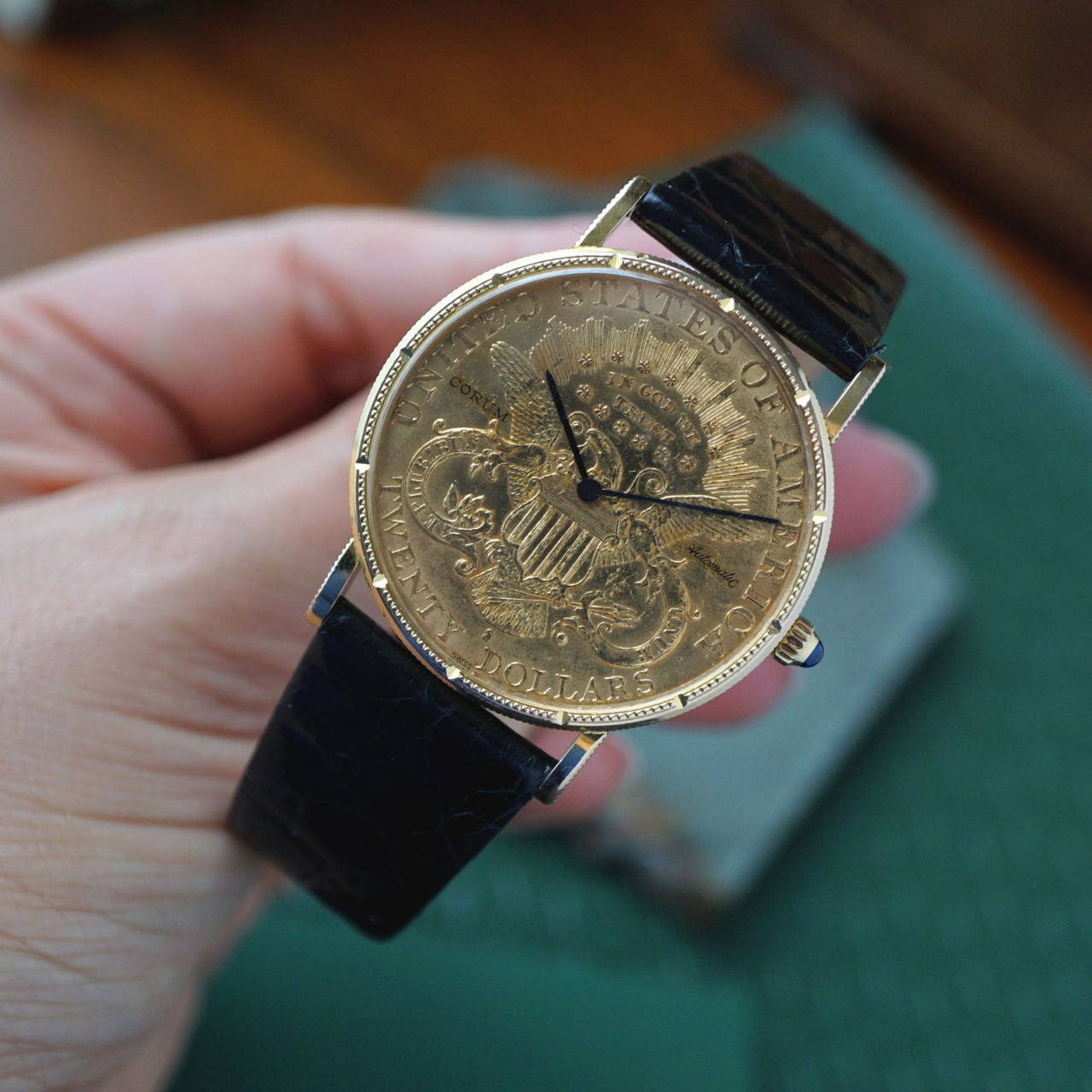 Corum $20 Dollar Liberty 1904 Coin 18k Gold Automatic 1980s