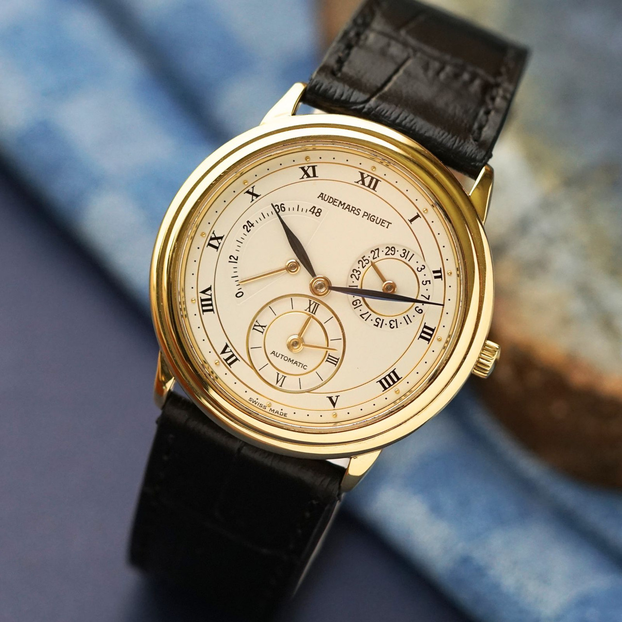 WQEプレミアム II Audemars Piguet Dual Time Ref. 25685 18k Yellow Gold 1980s