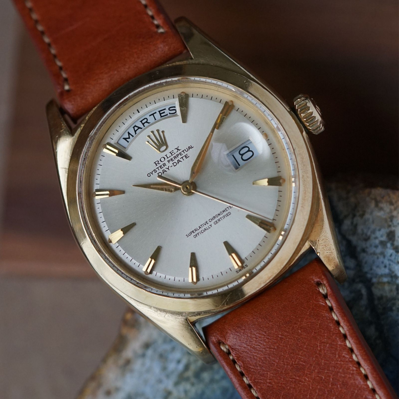 Rolex 1802 Day Date head rare 18k yellow gold dates 1961-62