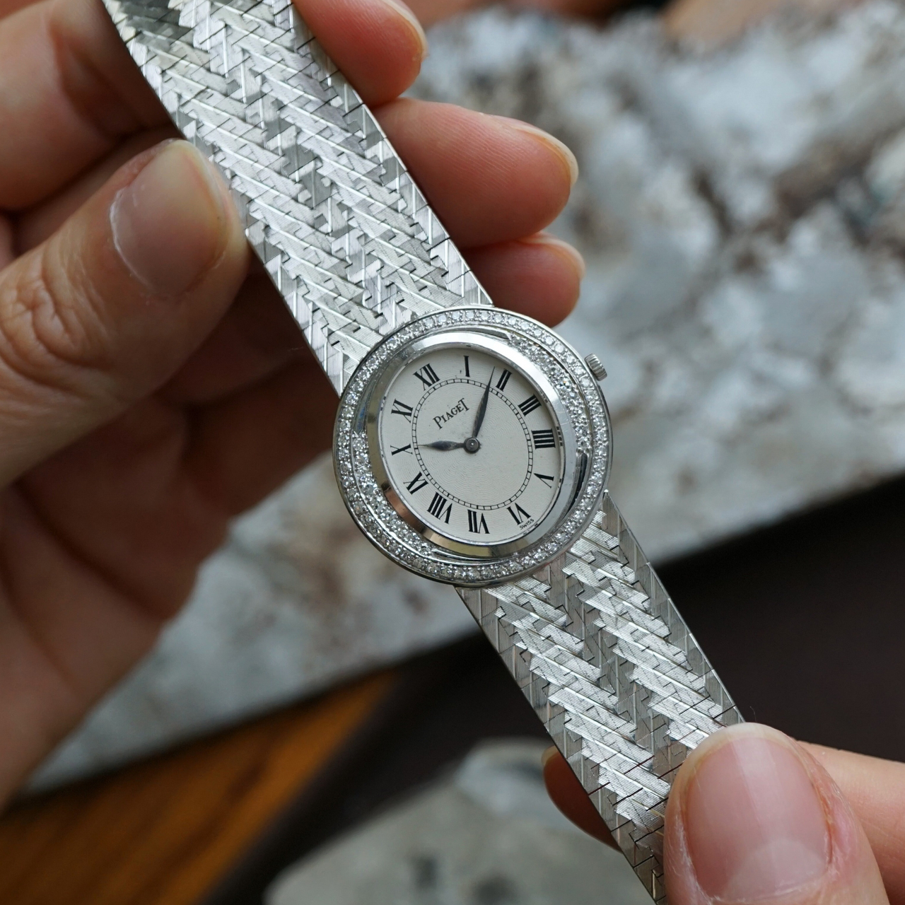 Piaget Vintage Diamond & 18k White Gold Bracelet 1970s