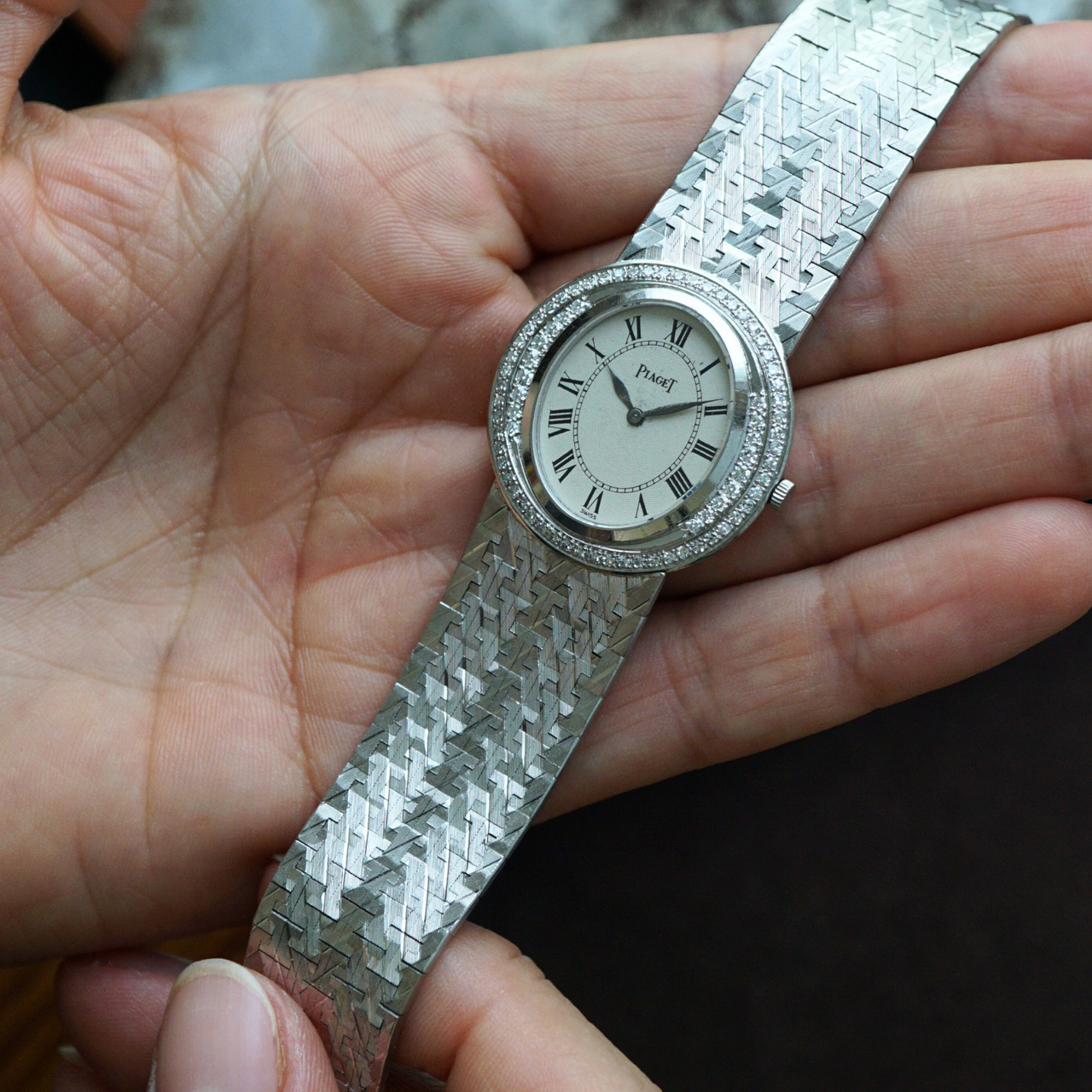 Piaget Vintage Diamond & 18k White Gold Bracelet 1970s