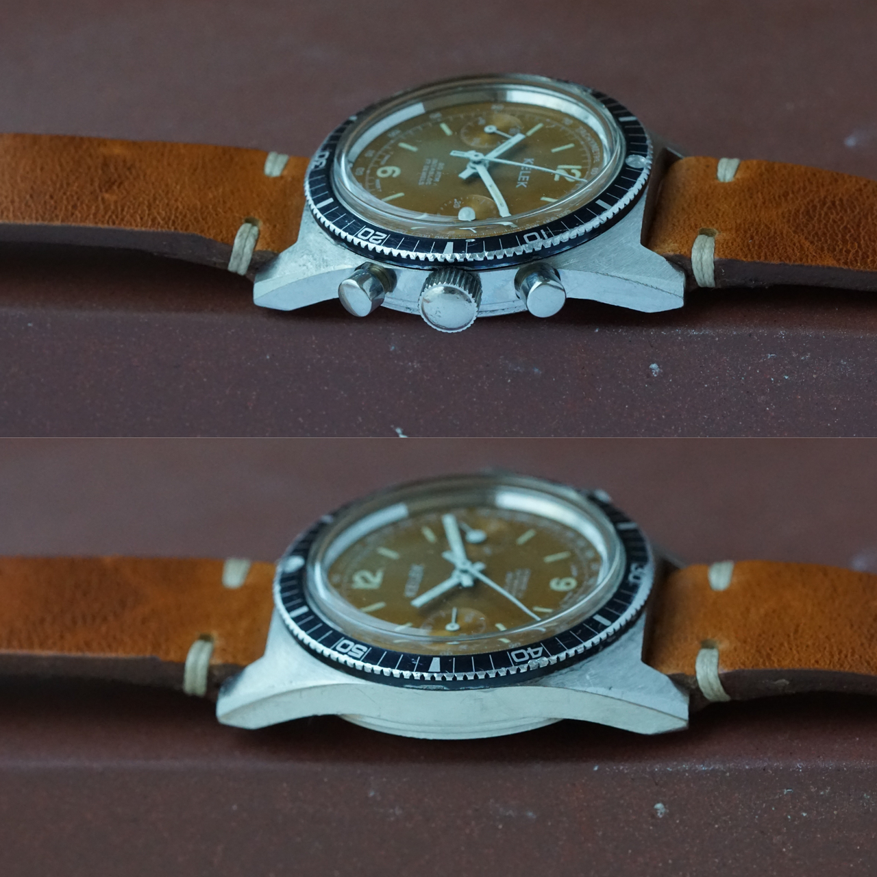Kelek Divers Chronograph Chocolate Tropical Dial Steel 20 ATM