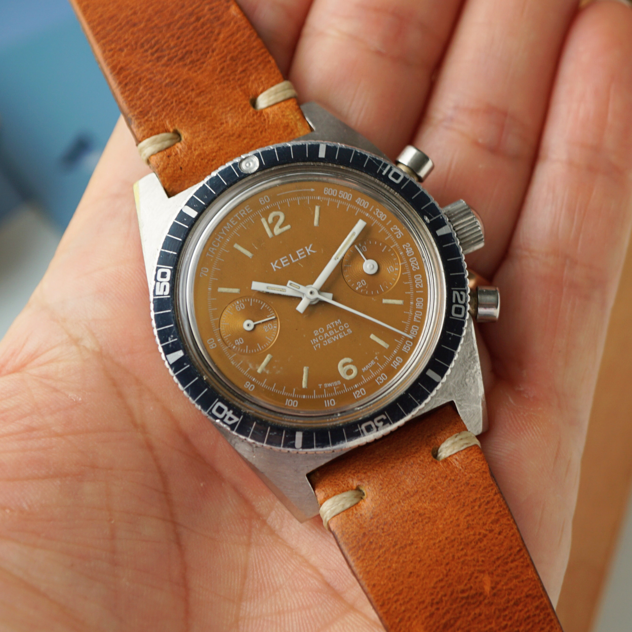 Kelek Divers Chronograph Chocolate Tropical Dial Steel 20 ATM