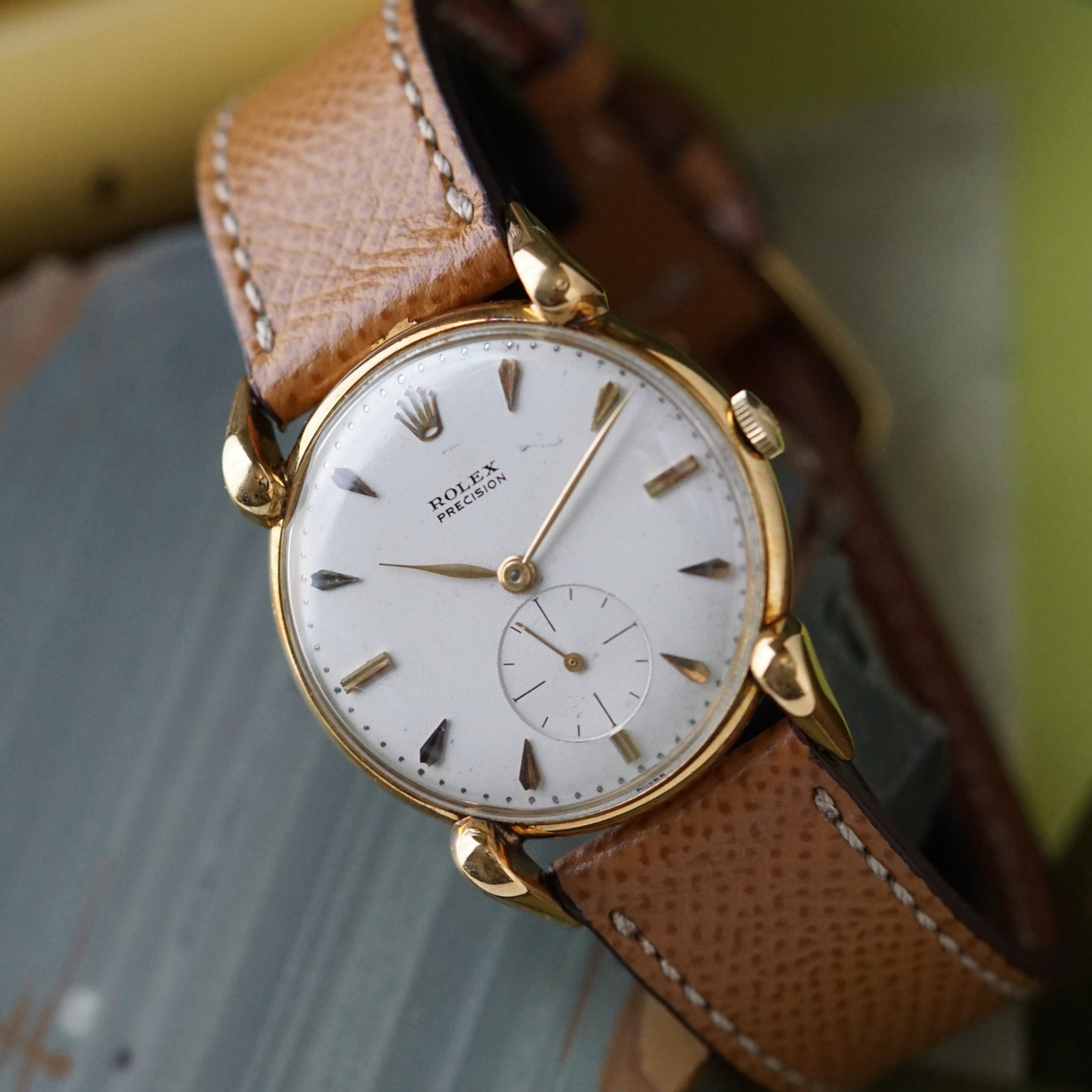 Rolex Vintage Precision Ref. 4332 Grasshopper Lugs 18k Yellow Gold