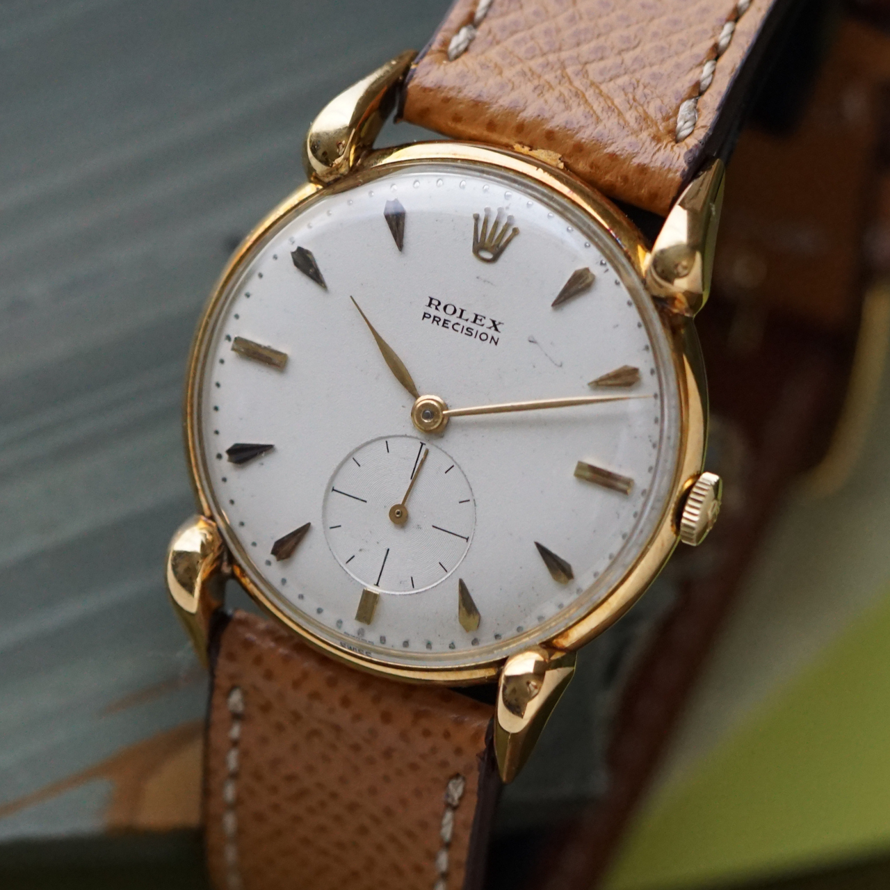 Rolex Vintage Precision Ref. 4332 Grasshopper Lugs 18k Yellow Gold