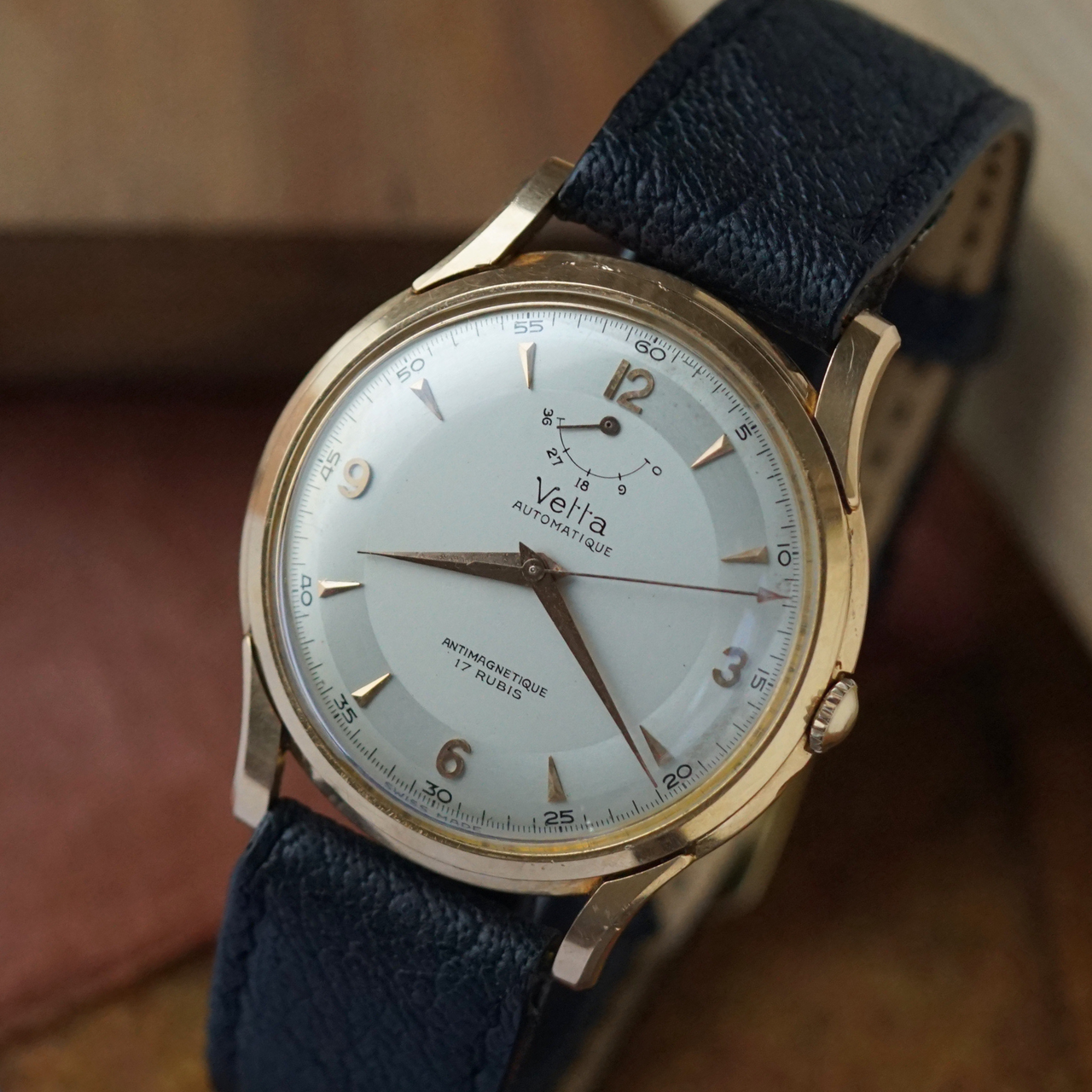 Vetta Vintage Dress Up Down Power Reserve 18k Rose Gold Automatic 1950s Vetta Vintage Dress Up Down Power Reserve 18k Rose Gold Automatic 1950s