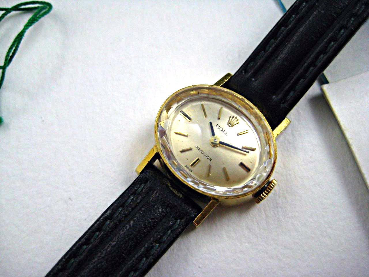 Rolex 2636 18k wristwatch box, papers & tags & receipt 1970