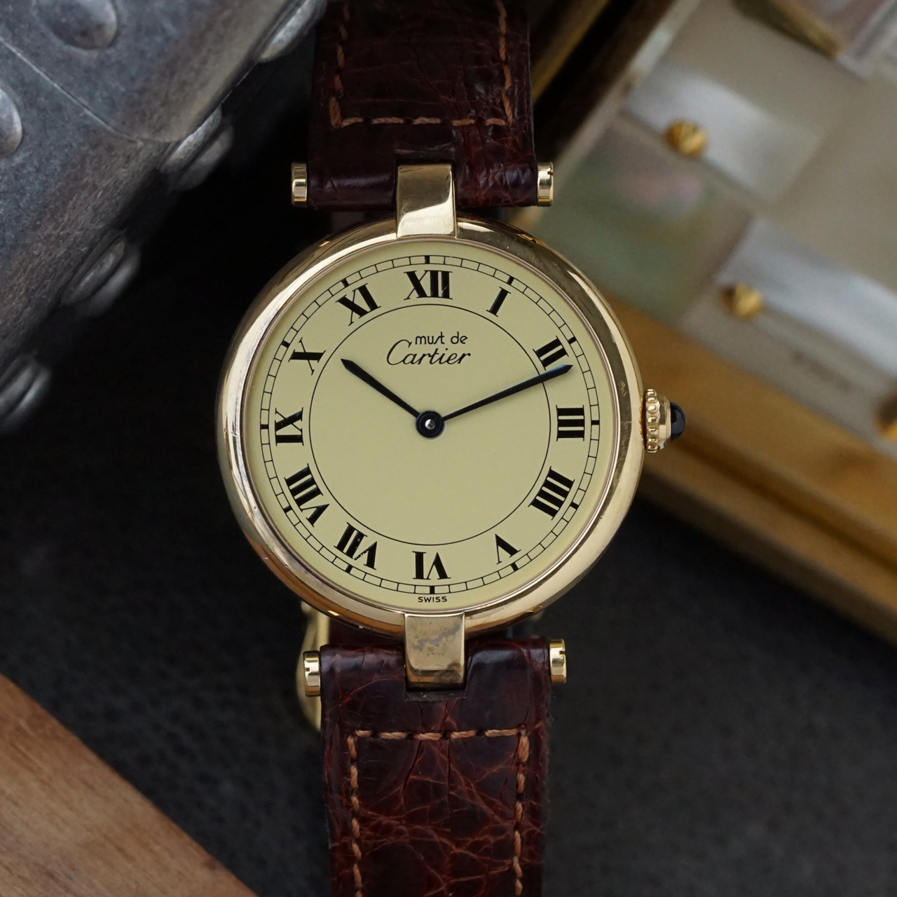 Cartier 1990s Vendome .925 Vermeil 30mm 590003