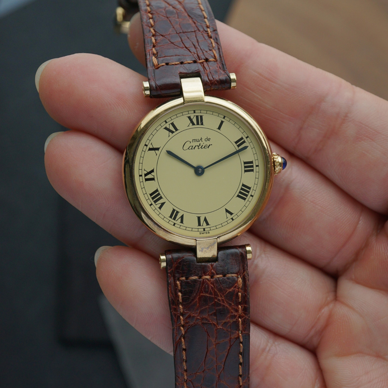 Cartier 1990s Vendome .925 Vermeil 30mm 590003