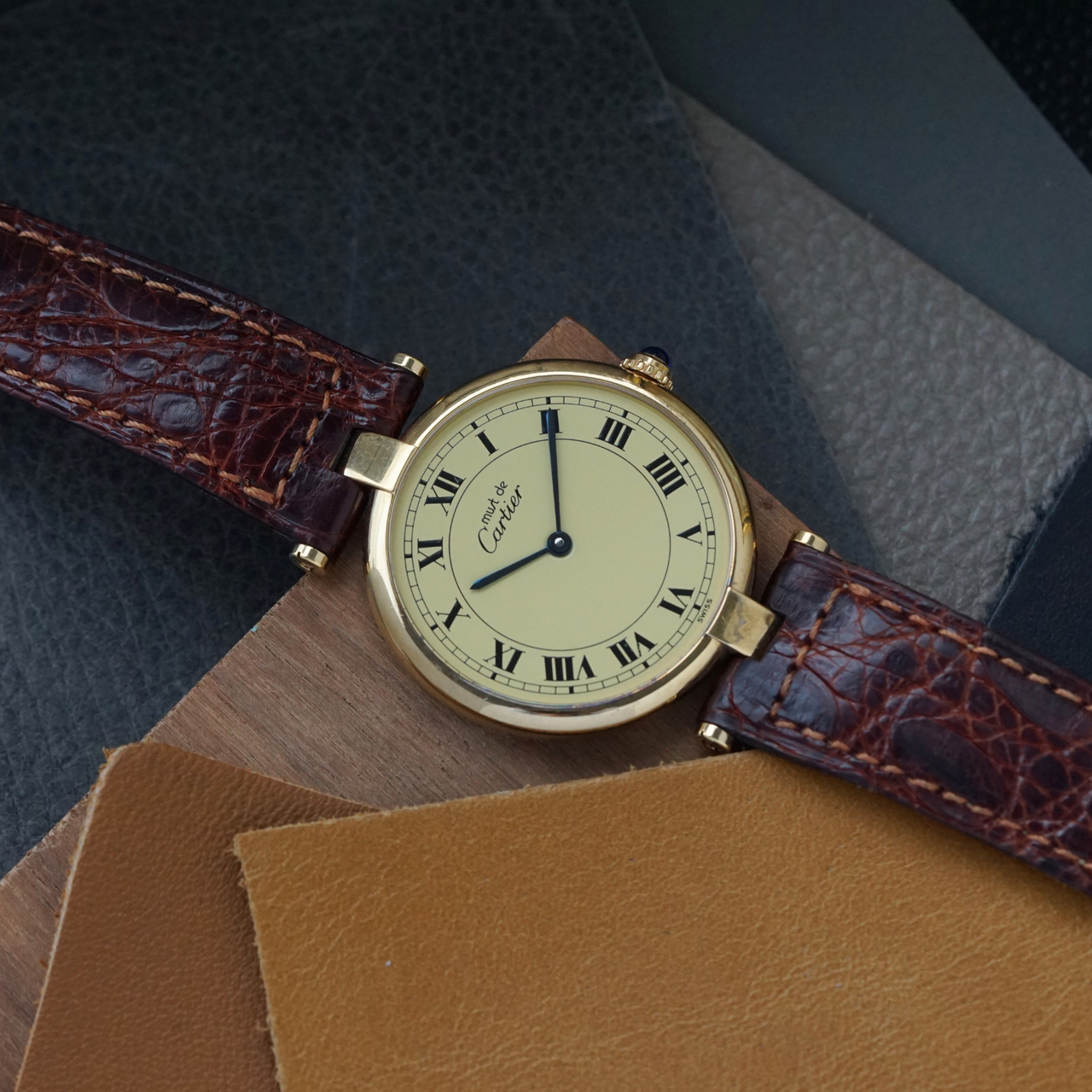 Cartier 1990s Vendome .925 Vermeil 30mm 590003