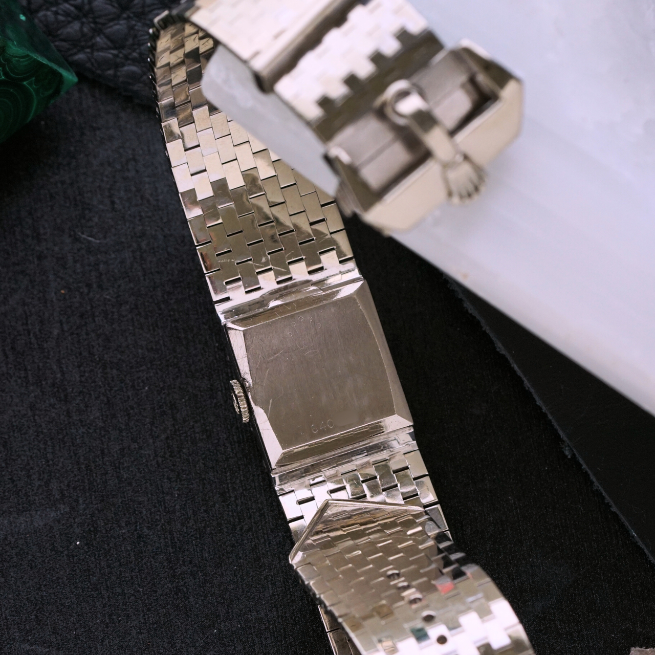 Rolex 1960s Belt Buckle 18k White Gold Bracelet 9634 Women's Watch