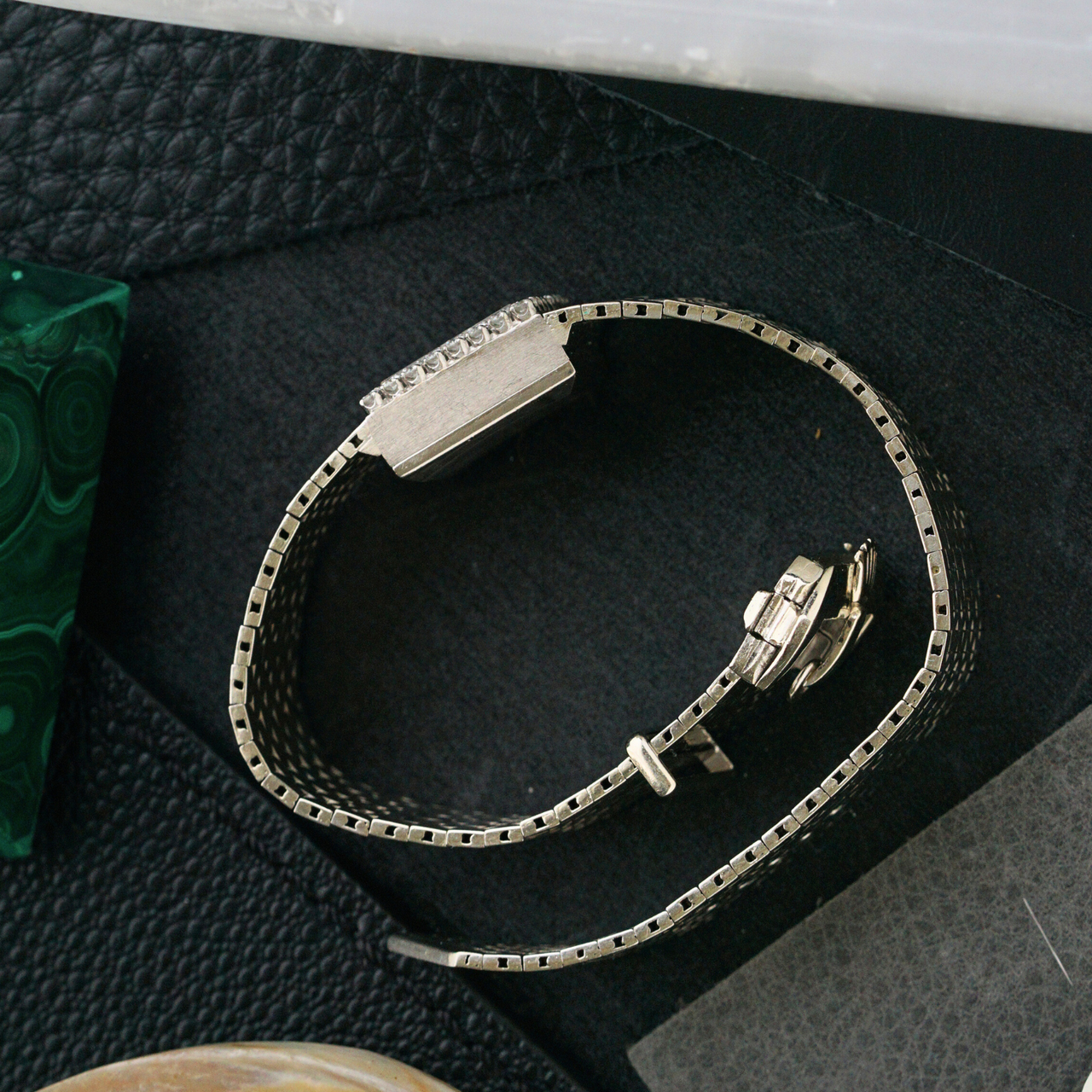 Rolex 1960s Belt Buckle 18k White Gold Bracelet 9634 Women's Watch