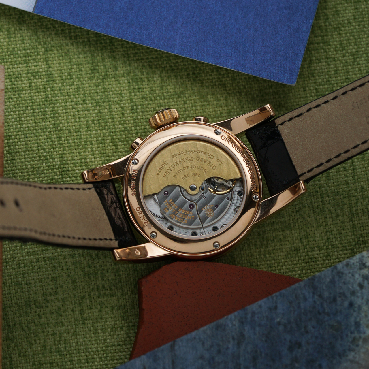 Girard Perregaux 1990s Lady Chronograph 8046 Diamond & Mother of