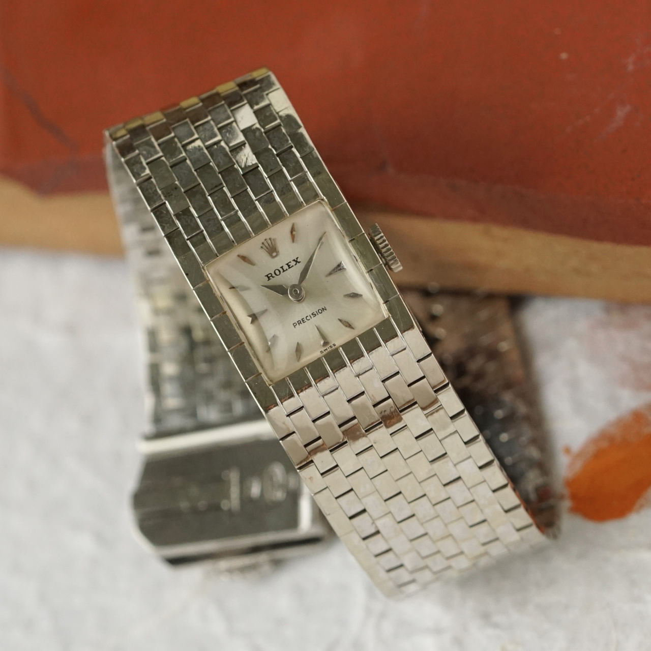 1950s Rolex Precision Ref. 8209 Integrated Brick Bracelet Watch