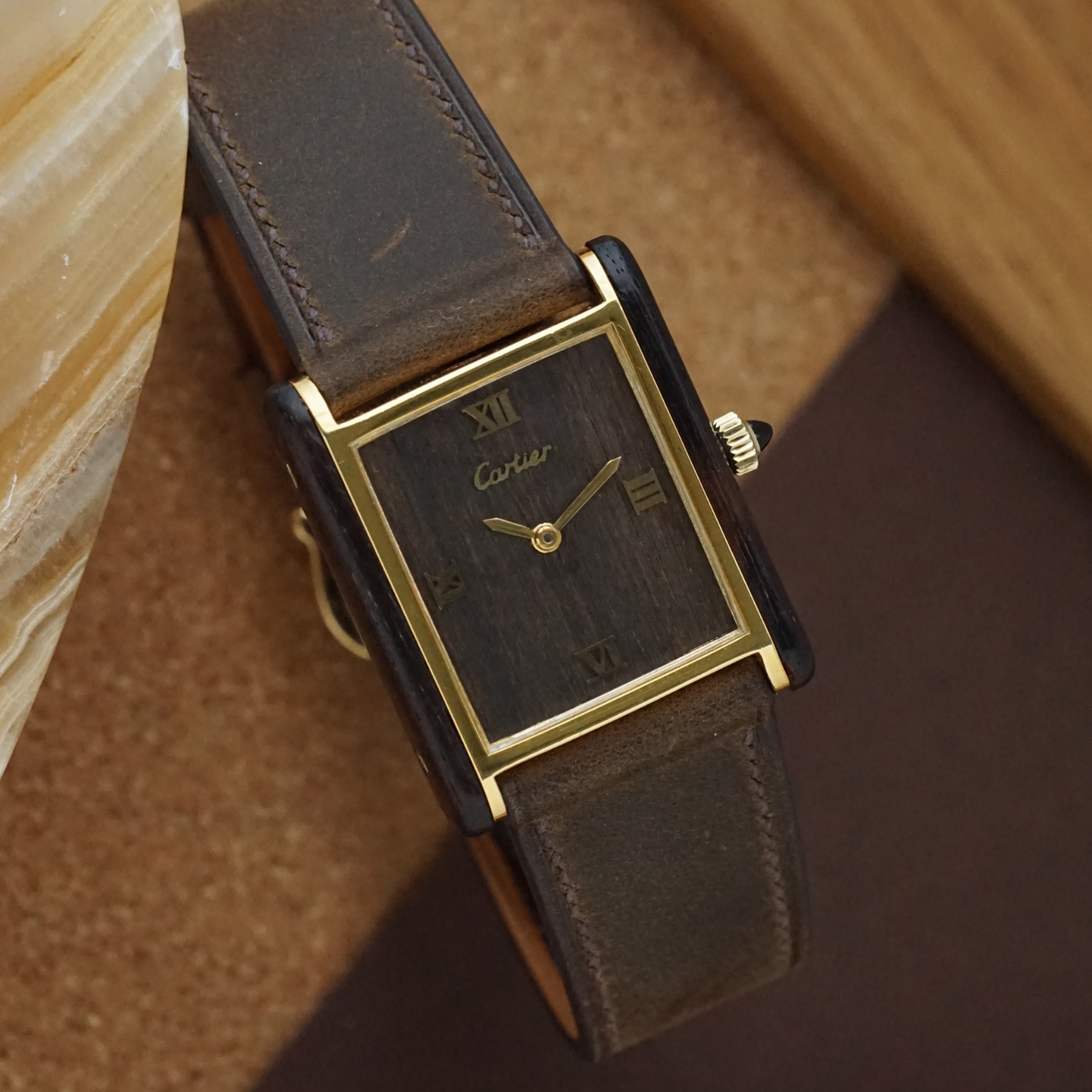 Cartier Tank Palissandre de Rio 20611 Gold Plated Manual Wind 1970s