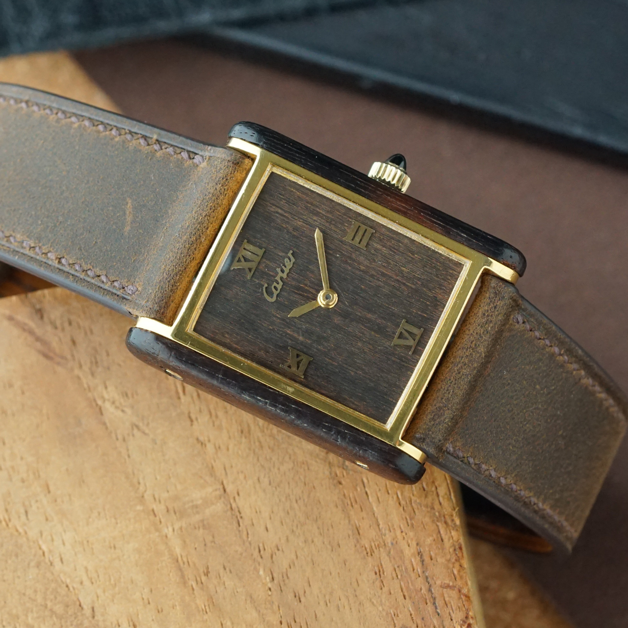 Cartier Tank Palissandre de Rio 20611 Gold Plated Manual Wind 1970s