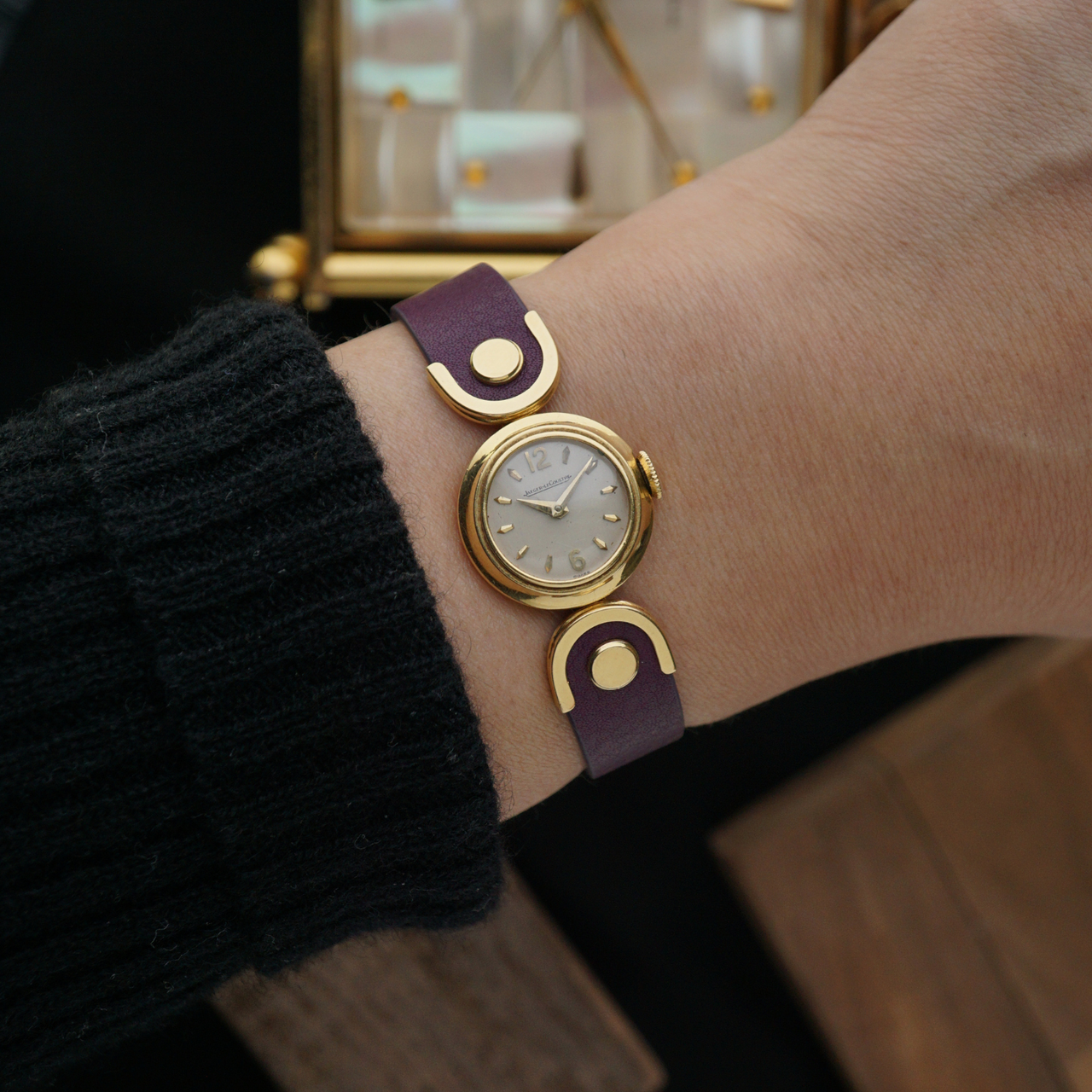 お値引き！新品未使用　超美品　JAEGER-LECOULTRE 純正尾錠 16㍉ Vintage Jaeger LeCoultre Art Deco Articulated Lugs 18k Yellow Gold