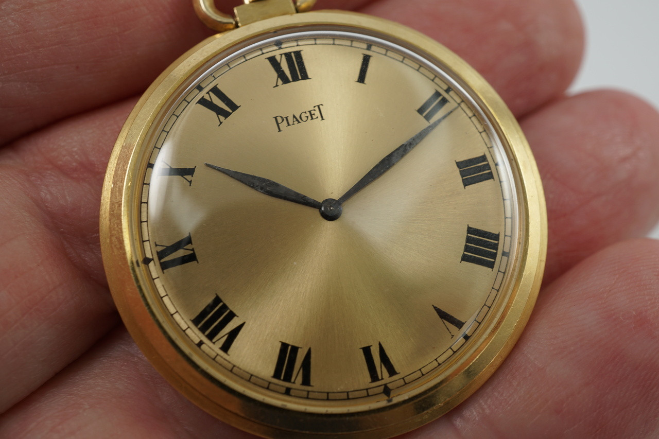 Piaget 18k round unusual rare Pocket Watch 9P dates 1960's