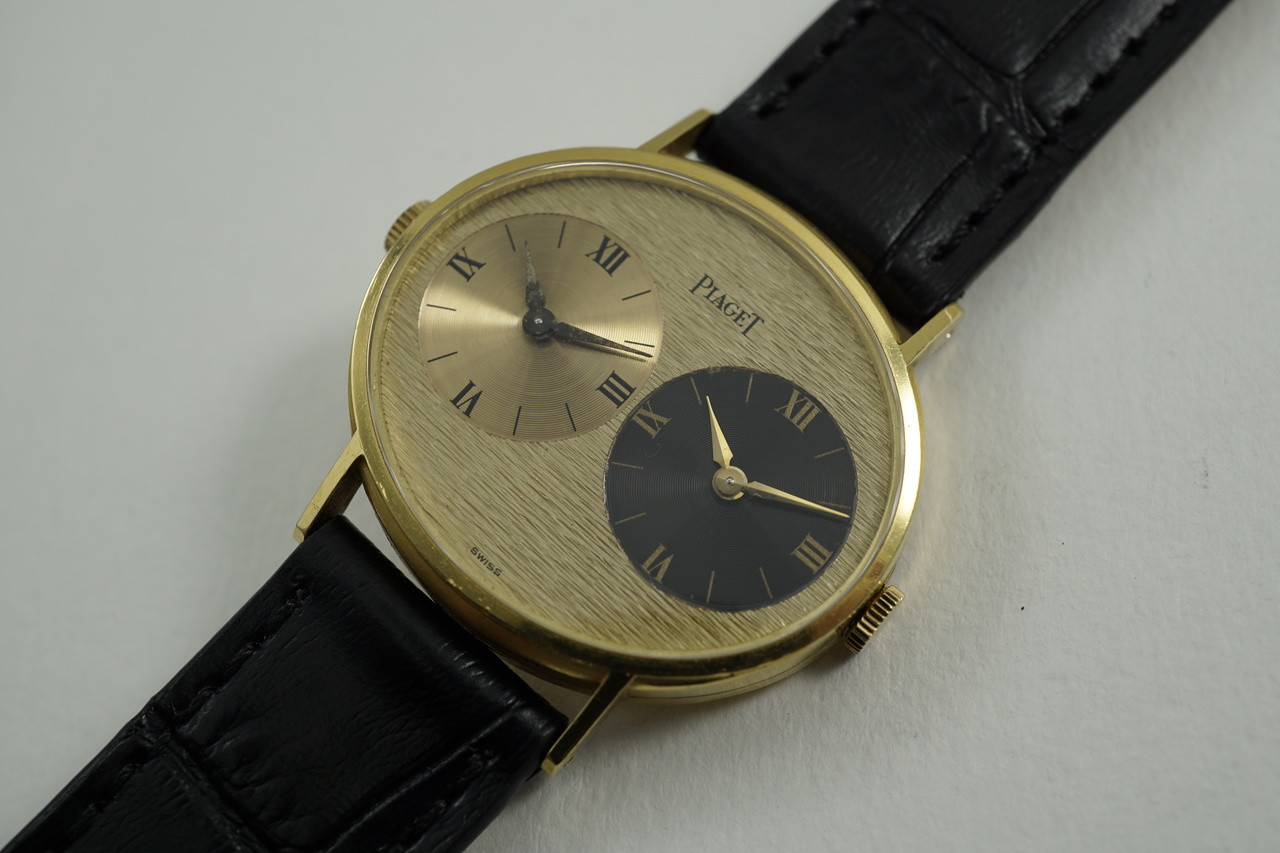 Piaget 612501 two time zone 18k yellow gold c. mid 1970's