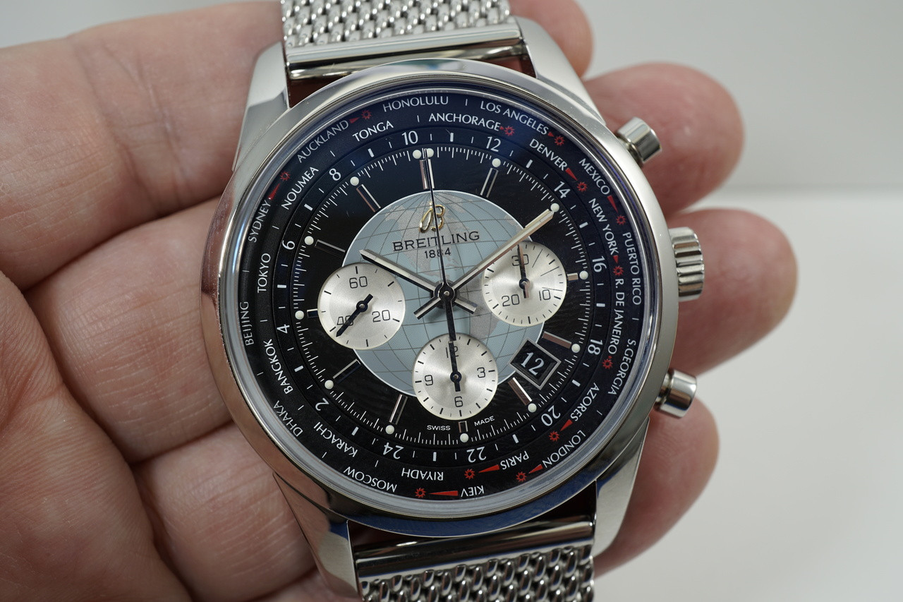 Breitling AB0510 Transocean Unitime Chronograph World Time box & papers