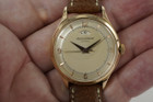 Jaeger LeCoultre Wind Indicator 18k rose gold dates 1950's vintage automatic original timepiece for sale houston fabsuisse