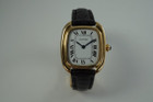 Cartier Gondolo ladies 18k w/ deployment strap dates 1970-80's vintage yellow gold pre owned for sale houston fabsuisse