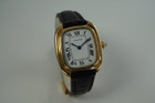 Cartier Gondolo ladies 18k w/ deployment strap dates 1970-80's vintage yellow gold pre owned for sale houston fabsuisse