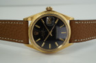 Rolex 18k Yellow Gold Chronometer Date Black Dial 1507 Papers Tags Box c. 1968-70