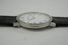 Tiffany & Co. M1560 Wristwatch 18k white gold & factory diamond bezel c. 1990's modern pre owned for sale houston fabsuisse