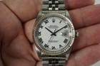 Rolex 16234 Datejust jubilee w/ white gold fluted bezel c. 2000 booklets & calendar automatic pre owned for sale houston fabsuisse