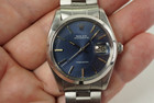 Rolex 6694 Oyster Date Precision Original blue dial 35 mm dates 1975 stainless steel vintage pre owned for sale houston fabsuisse