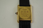 Cartier Tank vermeil .925 silver mechanical wind dates 1970's vintage pre owned for sale houston fabsuisse