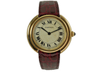 Cartier Vendome rare automatic 18k yellow gold man's model dates 1970's vintage pre owned for sale houston fabsuisse