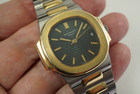 Patek Philippe 3800/1 Nautilus stainless steel & 18k yellow gold c. 1980's pre owned for sale houston fabsuisse