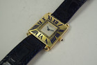 Cartier Quadrant 18k gold & enamel factory service papers & box c. 1980's pre owned for sale houston fabsuisse