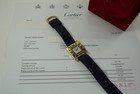 Cartier Quadrant 18k gold & enamel factory service papers & box c. 1980's pre owned for sale houston fabsuisse