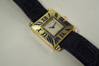 Cartier Quadrant 18k gold & enamel factory service papers & box c. 1980's pre owned for sale houston fabsuisse