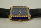 Patek Philippe 4323 Rectangle 18k yellow gold lapis and diamonds w/ extract dates 1976 vintage pre owned for sale houston fabsuisse