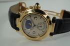 Cartier Pasha Moon Phase Calendar 18k w/ deployment and box c. 1991 pre owned for sale houston fabsuisse