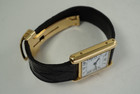 Cartier Ladies Tank signed Paris 18k yellow gold w/ deployment c. 1980's pre owned for sale houston fabsuisse